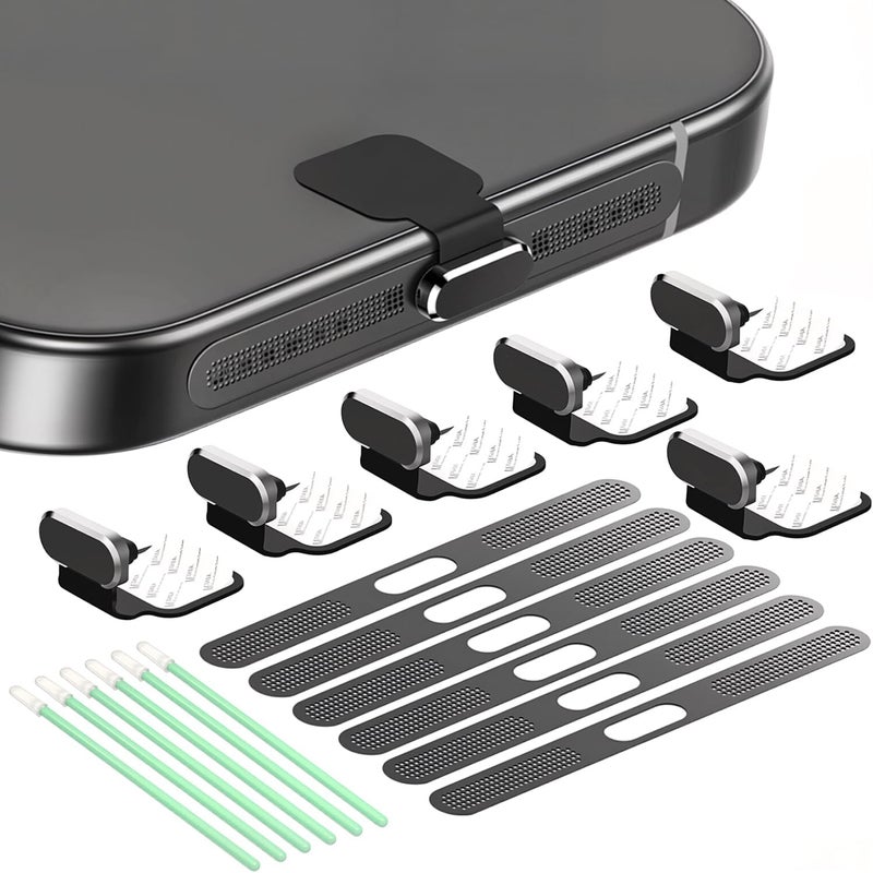 Goweewon 6 حزمة من سدادات الغبار USB C، غطاء سدادة USB C مضاد للفقد، غطاء واقي لفتحة شحن USB C مع غطاء مكبر الصوت، متوافق مع iPhone 16، 15 (Pro، Plus، Pro Max) iPhone 17 - Image 1